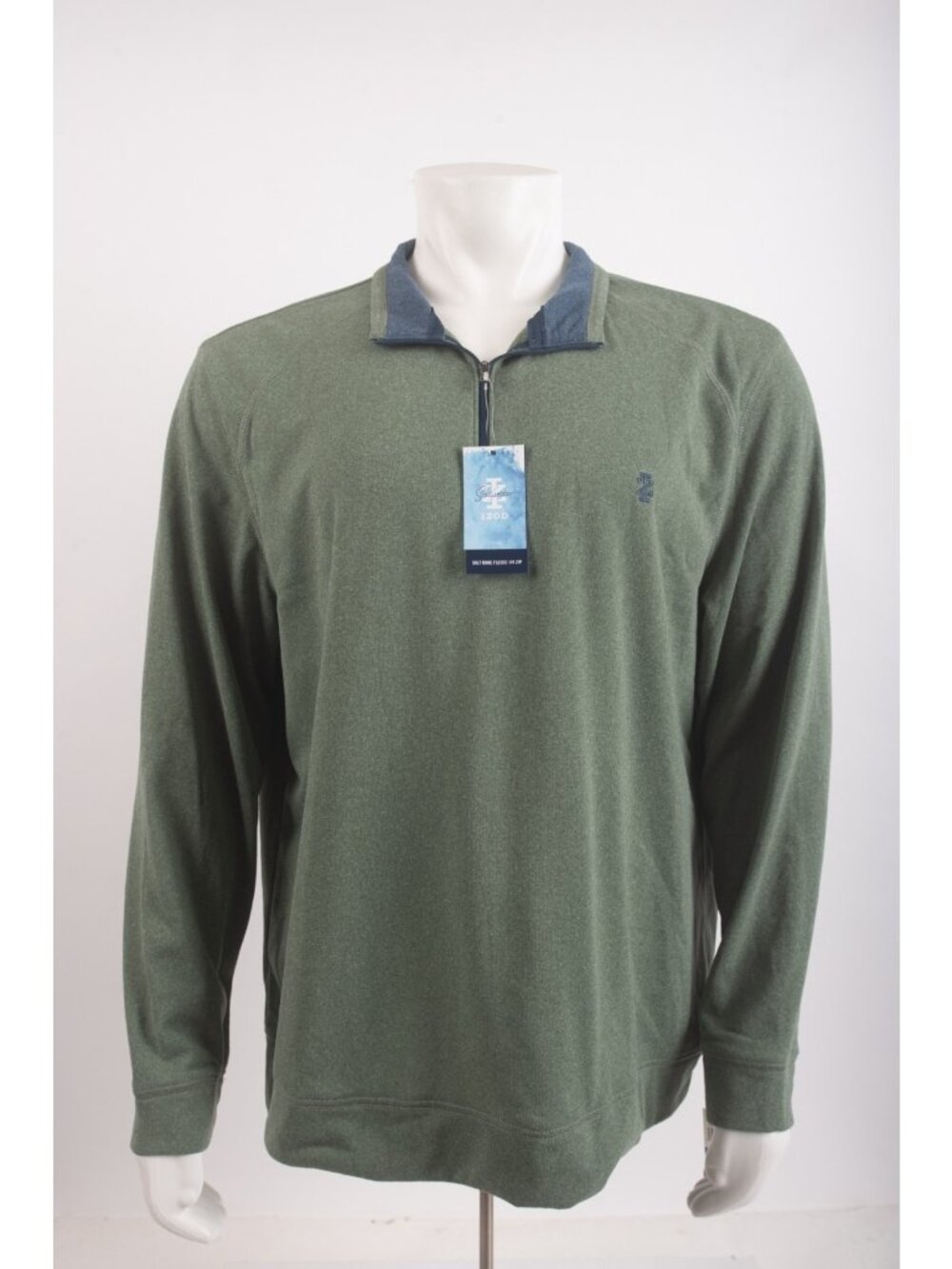 IZOD Mens Pullover Saltwater Salt Dune Fleece 1/4 Zip Size XL Green NWT
